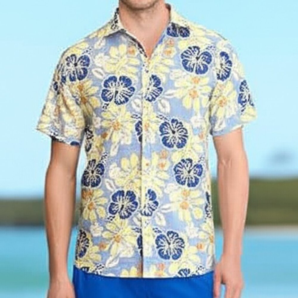 NWT Vintage Natural Issue Mens Hawaiian Floral Shirt Sz S